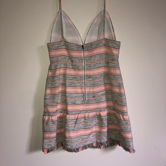LOVERS + FRIENDS PEPLUM STRIPPED FRINGE DRESS SIZE SMALL - Picture 2 of 6